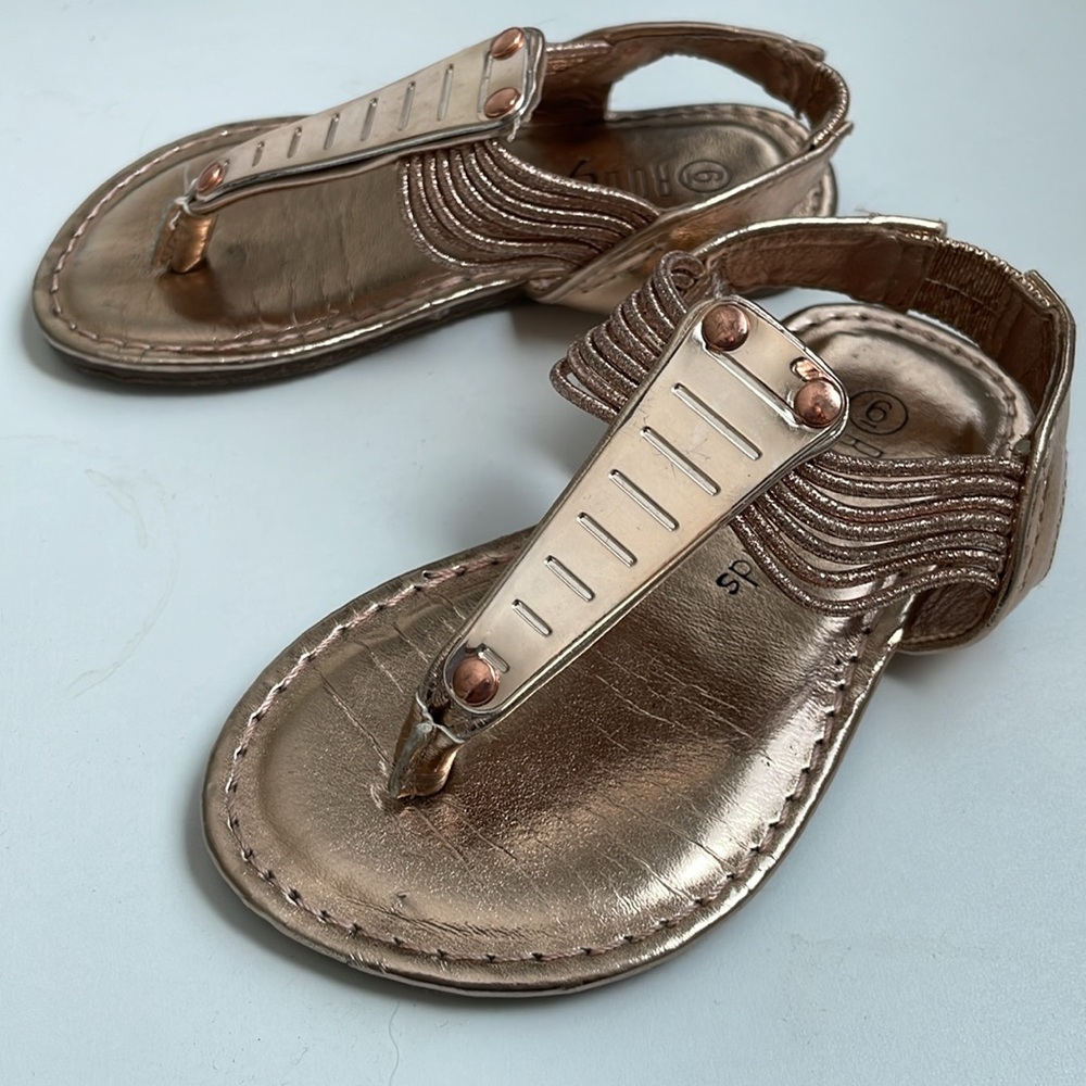 RueGen Rose Gold Boho Sandals Toddler Girls’ sz7